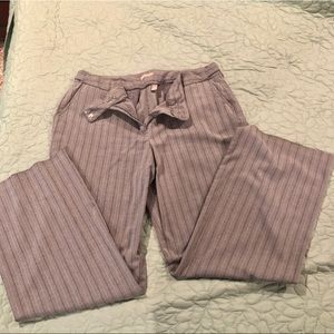 Grey pin stripe dress pants.